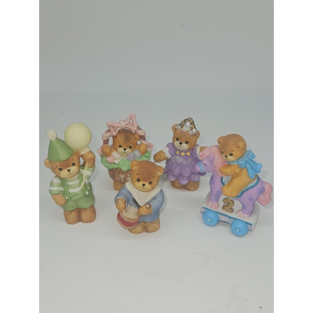 Lot Of 5 Party Themed Lucy & Me Bear Figurines 1980s/90s